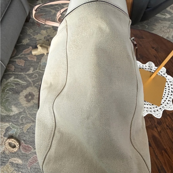 Coach Beige and Pink Canvas/leather Weekender Tote 20x15 Includes Triple hangtag - Picture 12 of 15